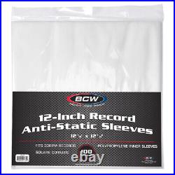 1 Case of 1000 BCW Anti-Static Polypropylene 33rpm Record Album Inner Sleeves