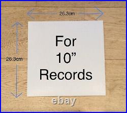 100 x 10 78rpm LP Outer RECORD SLEEVES NO HOLE Plain White Album Cover Vinyl