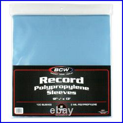 1000 BCW 33 RPM LP Record Vinyl Album Plastic Outer Sleeves Covers 2 MIL