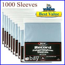 1000 BCW 33 RPM Record Sleeves Plastic Outer LP Cover Bag Album Protection 2 Mil
