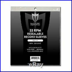 1000 Max Pro Record Sleeves Resealable Bag Outer 33 RPM LP Covers Album Sleeves
