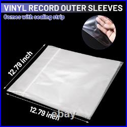 150 Pack Vinyl Record Outer Sleeves, 12.79 Inch Clear LP Record Sleeves Album Co