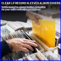 150 Pack Vinyl Record Outer Sleeves, 12.79 Inch Clear LP Record Sleeves Album Co