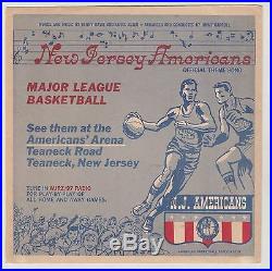1967-68 New Jersey Americans Aba 45 RPM Record, Album Cover & Sheet Music Rare