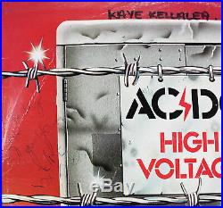 AC/DC (4) Scott, Angus, Malcolm & Rudd Signed High Voltage Album Cover BAS