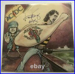 ANGUS YOUNG Signed AC/DC DIRTY DEEDS LP ALBUM COVER with Beckett BAS COA