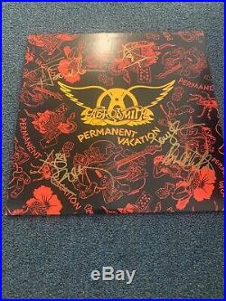 Aerosmith Autographed Vinyl Cover Album Permanent Vacation Rare Perry Tyler V135