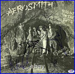 Aerosmith Group Signed Night In The Ruts Album Cover Tyler +4 Psa/dna #w04857