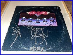 Aerosmith Group Signed Rocks Album Cover Vinyl Record COA Steven Tyler