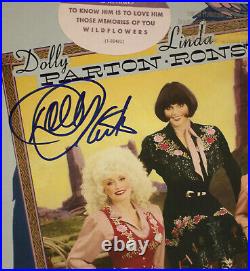 Autographed Hand Signed TRIO Record Album Cover LP Dolly Parton Ronstadt Harris