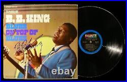 B B KING signed framed BLUES ON TOP OF BLUES record album cover