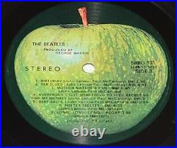 BEATLES'68 WHITE ALBUM ALL 7 LABEL ERRORS EX/NM COVER VG LPs WITH PICS & POSTER