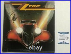 BILLY GIBBONS Signed ZZ TOP ELIMINATOR Promo LP ALBUM COVER with Beckett BAS COA