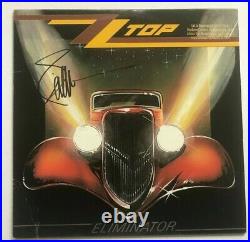 BILLY GIBBONS Signed ZZ TOP ELIMINATOR Promo LP ALBUM COVER with Beckett BAS COA