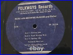 BROWNIE McGHEE Blues by Brownie FOLKWAYS 10 30 nm orig DSM COVER withBook