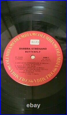 Barbra Streisand Signed Autographed 1974 Butterfly Album Cover Coa