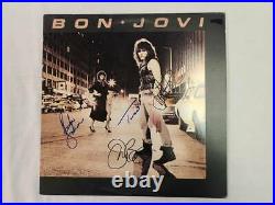 Bon Jovi Autographed Cover Debut Album with Record & COA