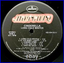 CINDERELLA Long Cold Winter Vinyl LP Rare Original 1988 Album withEmbossed Cover