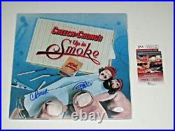Cheech and Chong signed Up in Smoke 40th Anniversary Album Cover JSA Witness