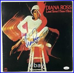 DIANA ROSS Signed Autograph Last Time I Saw Him Album Record LP Cover JSA Auth