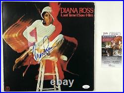 DIANA ROSS Signed Autograph Last Time I Saw Him Album Record LP Cover JSA Auth