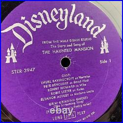 Disneyland Story and Song From the Haunted Mansion Vinyl LP Album Book 1969