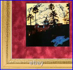 Eagles Hotel California Signed Album Cover Photo Vinyl Framed Display