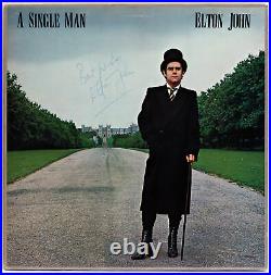 Elton John Best Wishes Signed A Single Man Album Cover With Vinyl BAS #AA03330