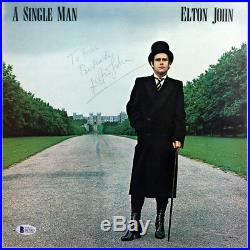Elton JohnBest Wishes Authentic Signed A Single Man Album Cover BAS #D67065
