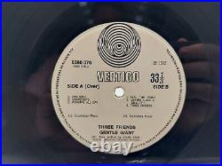 GENTLE GIANT THREE FRIENDS LP Record Album UK SWIRL 1972 1st Misprint EX cVG+