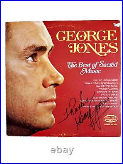 GEORGE JONES signed THE BEST OF SACRED MUSIC record album cover