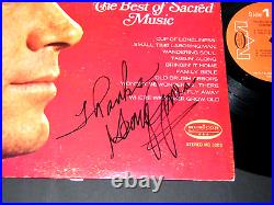 GEORGE JONES signed THE BEST OF SACRED MUSIC record album cover