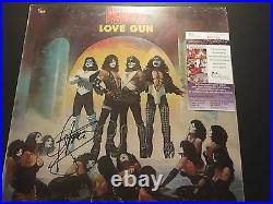 Gene Simmons Signed Kiss Love Gun Album Cover Jsa Authenticated Proof