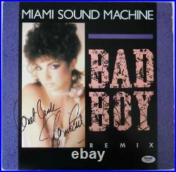 Gloria Estefan Signed BAD BOY Autographed Album Cover with Vinyl PSA/DNA #W69085