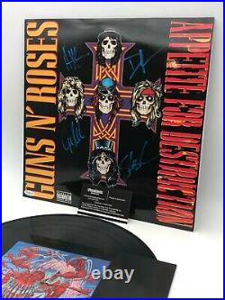 Guns N' Roses Band Autographed Record Album Cover