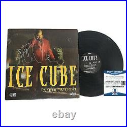 Ice Cube Signed Pushin' Weight Vinyl Record Album Cover Beckett NWA Autograph