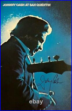 JOHNNY CASH AT SAN QUENTIN AUTOGRAPHED Hand SIGNED Vinyl Record ALBUM COVER 1969
