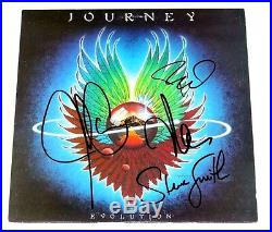 JOURNEY BAND SIGNED'EVOLUTION' VINYL ALBUM COVER AUTHENTIC X4 withCOA PROOF