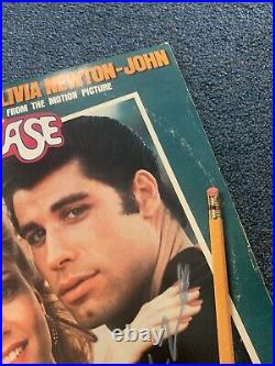 John Travolta Autographed Vinyl Cover Album Grease Olivia Newton John Rare V185