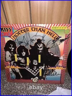 Kiss Full Autographed Album LP Cover Hotter Than Hell Vinyl COA Guarantee 100%