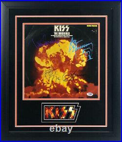 Kiss Signed The Originals LP Album Cover Framed Simmons Frehley Stanley Criss