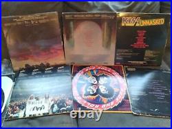 Kiss Vinyl Records Lot (5) Albums (6) Covers Aucoin Old with shelf wear UNTESTED