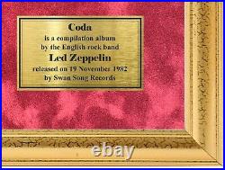 Led Zeppelin Coda Signed Album Cover Photo & Vinyl Framed Display
