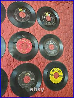 Lot of 15 Vintage 7 Vinyl Records Decca Album Case Cover 45RPM Lot Bulk Jazz Po