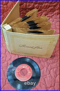 Lot of 15 Vintage 7 Vinyl Records in Album Case Cover 45RPM Lot Bulk Folk Pop