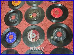 Lot of 15 Vintage 7 Vinyl Records in Album Case Cover 45RPM Lot Bulk Folk Pop