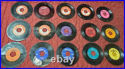 Lot of 15 Vintage 7 Vinyl Records in Album Case/Cover 45RPM Lot Bulk World Pop