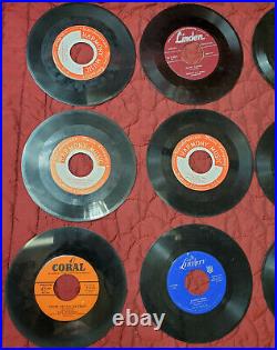 Lot of 15 Vintage 7 Vinyl Records in Album Case/Cover 45RPM Lot Bulk World Pop