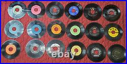Lot of 18 Vintage 7 Vinyl Records in Album Case/Cover 45RPM Lot Bulk Mostly Pop