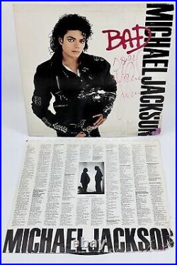 MICHAEL JACKSON BAD 1987 LP Autographed Cover Damaged EX Vinyl Promo OE 40600